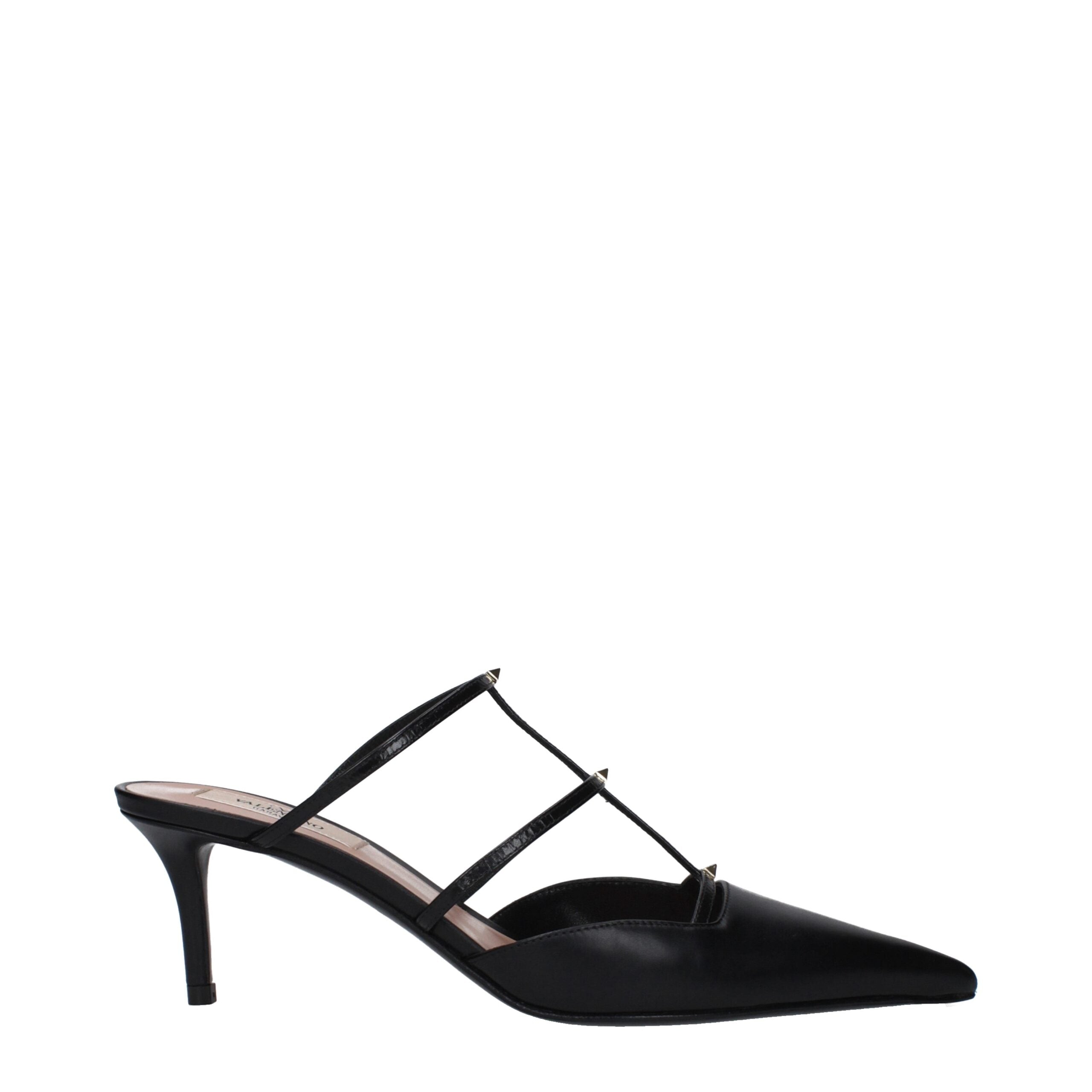 Valentino Garavani Black Leather Sandal